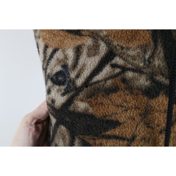Vintage 90s Streetwear Mens Large Distressed Camouflage Fleece Hoodie Sweatshirt - Picture 4 of 12